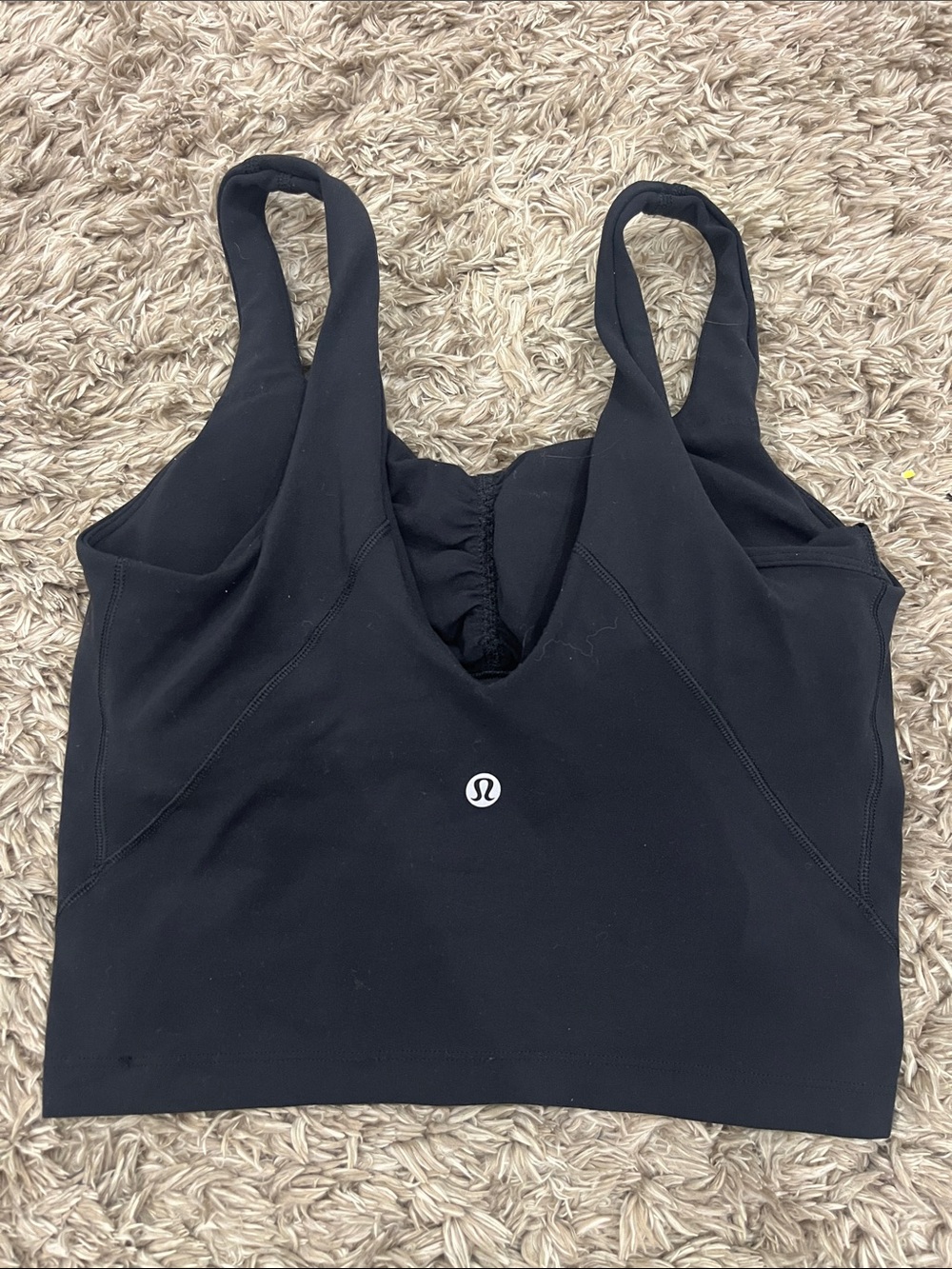 lululemon athletica Black Cropped Support Tank
